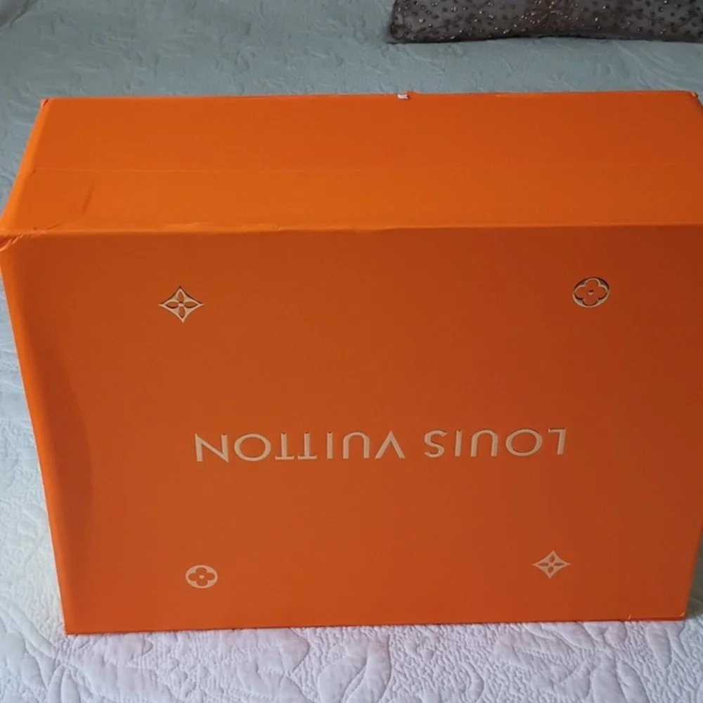 Louis Vuitton Signature Orange & Gold Storage Magnetic Handles Box Large - Picture 5 of 9